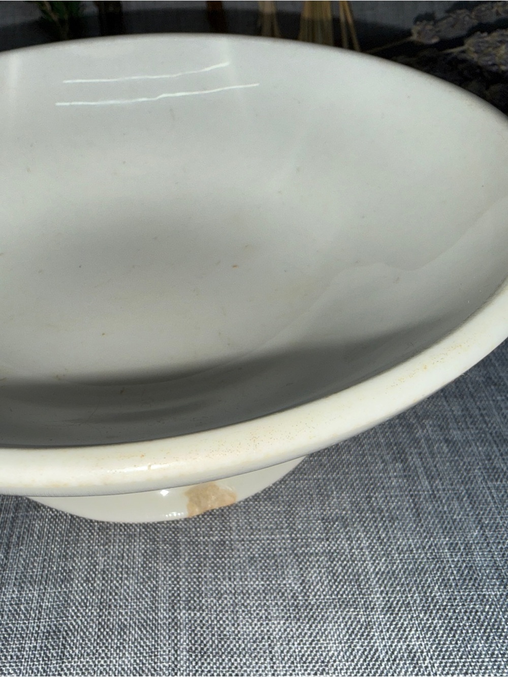 Vintage O.P. Co Syracuse China White Footed Serving Bowl Restaurant - Picture 6 of 9